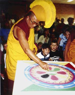 Making a sand mandala