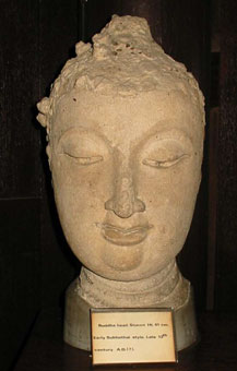 Early Sukhothai Buddha image in the Suan Pakkard Museum, Bangkok